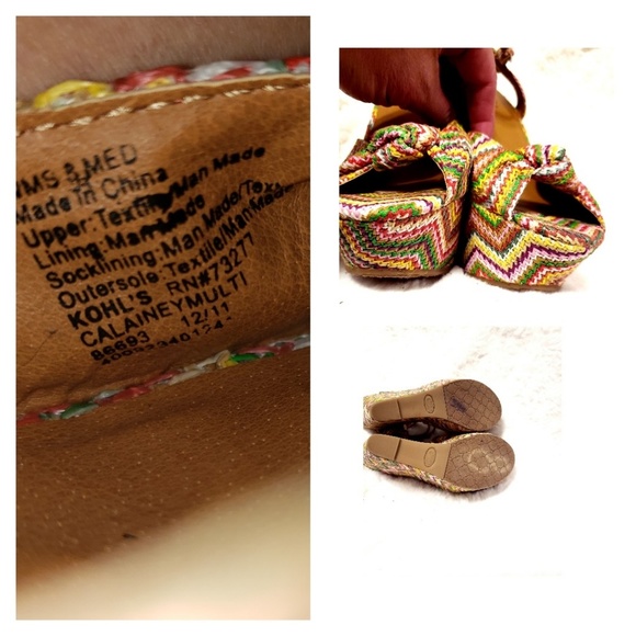 CANDIES CALAINEY Multicolor Woven Fabric Wedges - Picture 3 of 4